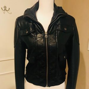 Black leather Free People jacket
